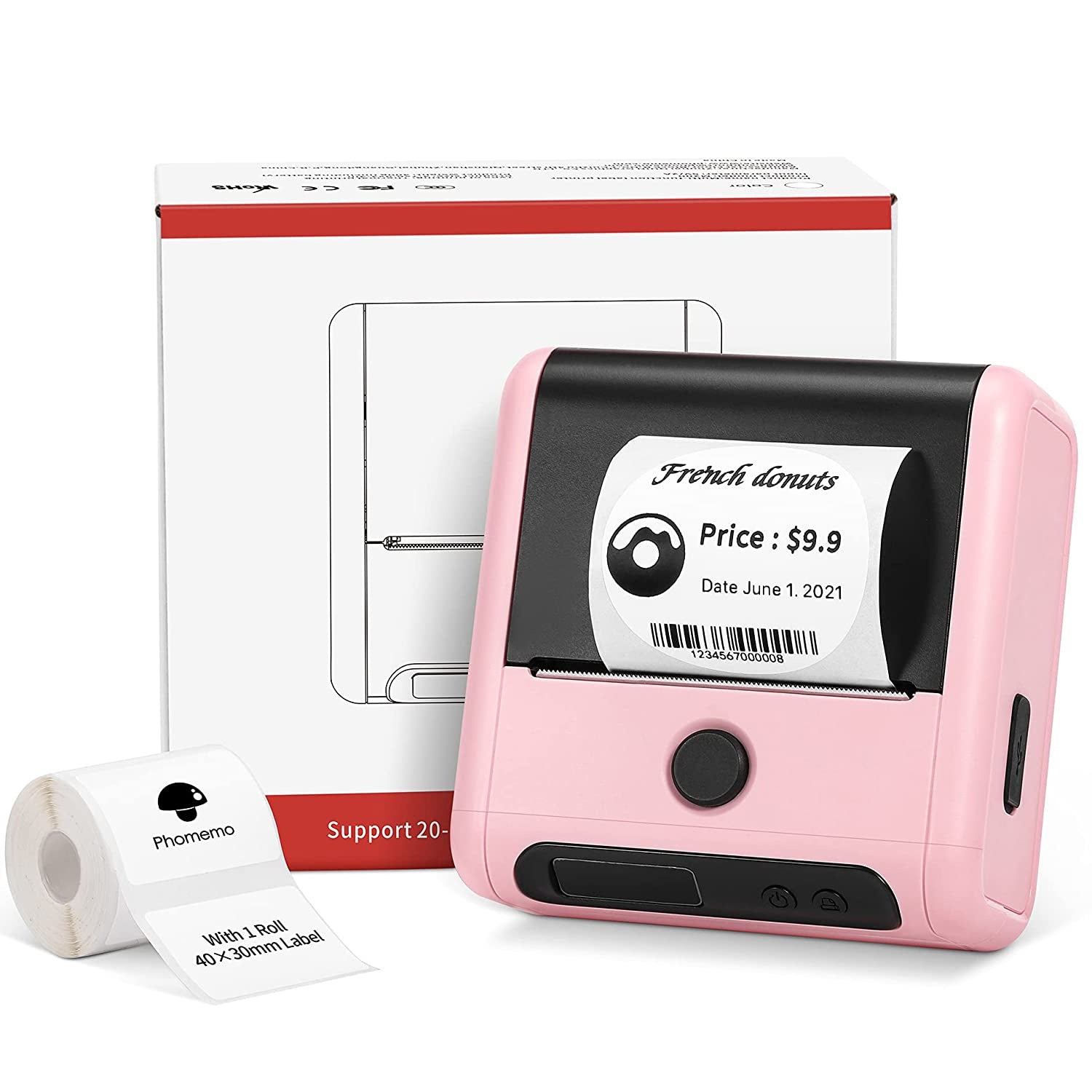 Phomemo M200 Label Maker,Bluetooth Thermal Label Printer (Type-C Charger)