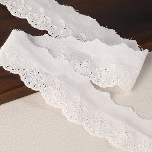 45mm Lolita Dress Lace Trim with Pleated Ruffles 16 Yards White