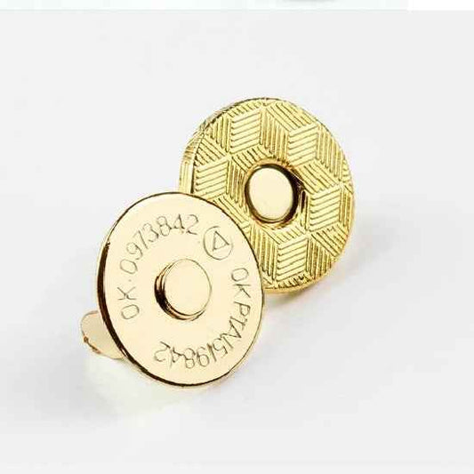 14x2mm Ultra-Thin Magnetic Snaps Buttons 20pcs Gold