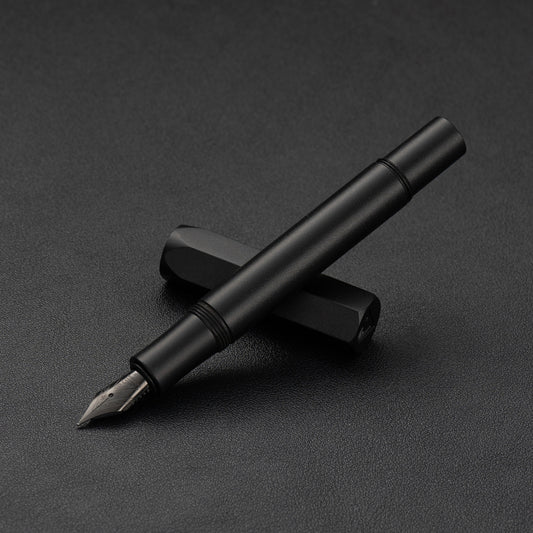 Vintage Full Metal Fountain Pen, Solid Brass Body with Stainless Steel Nib Black