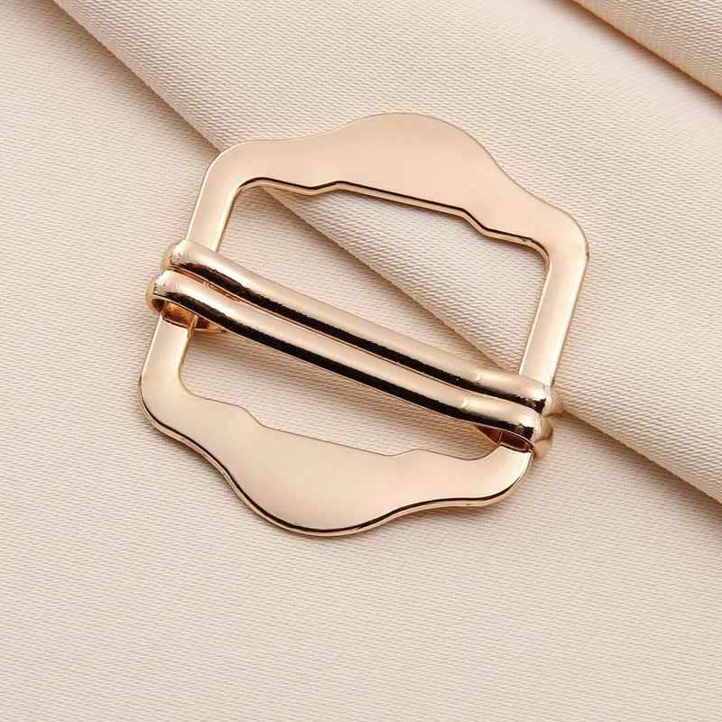 Gold metal double-pin slide buckle for belt bag straps, 1–3 cm