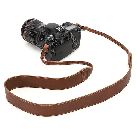 Vintage Crazy Horse Leather Camera Strap – Double-Sided