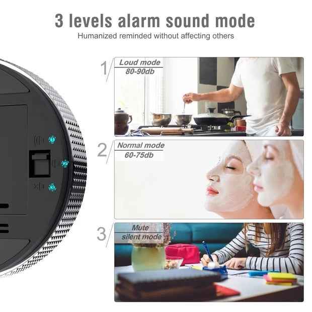 Round Digital Kitchen Timers,Large LED Display Magnetic