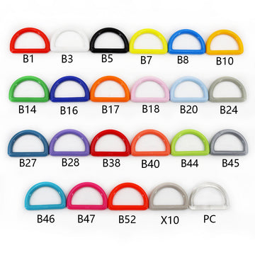 1-inch plastic D-ring buckles, assorted colors (B1–B45), for bags and backpacks