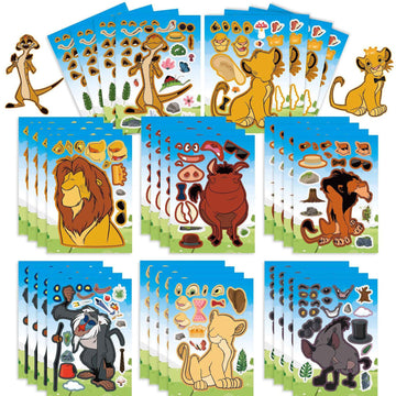 Make a Face Cartoon The Lion King Stickers for Kids 24 Sheets