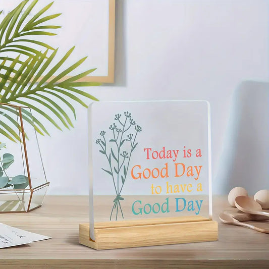 Ein guter Tag Positives Schreibtisch-Dekoschild für Büro und Zuhause 2er-Pack