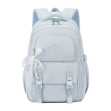Large Capacity School Backpack for Teen Girls – Lightweight Oxford Fabric Daypack Light Blue