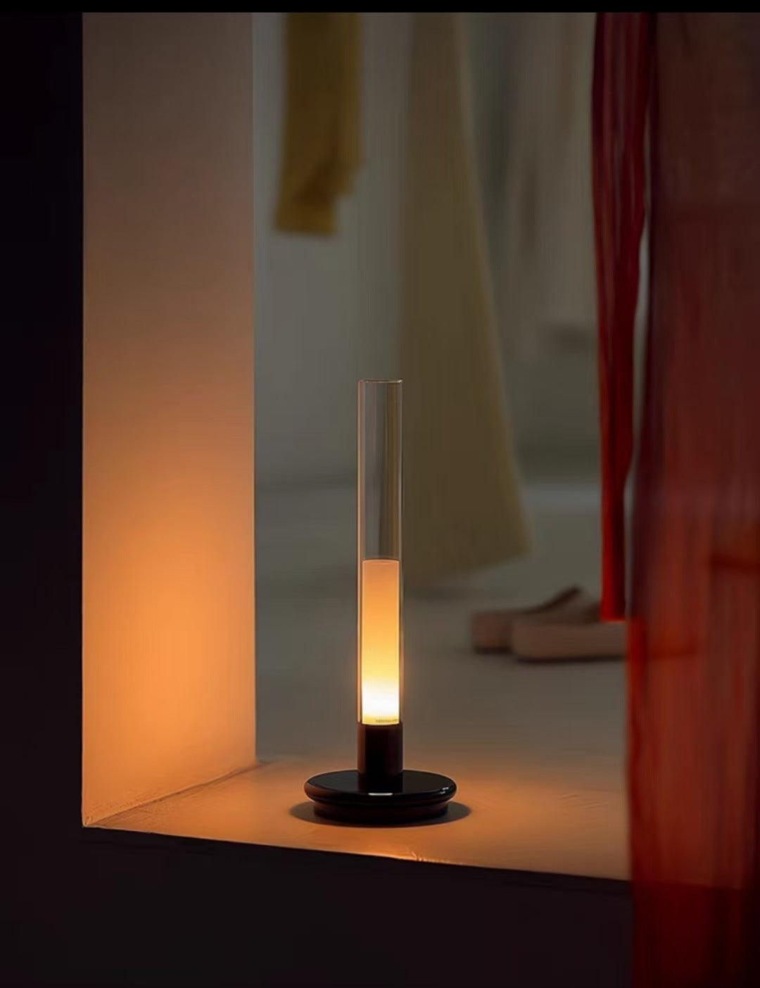 Rechargeable LED Candle Table Lamp | Touch Dimming | 3000K Warm Light | Aluminum & Glass | Indoor & Outdoor