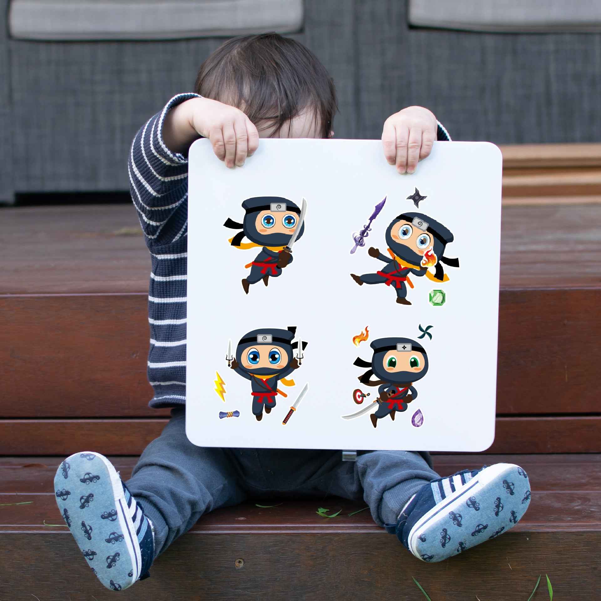 Make a Face Anime Mini Ninjas DIY Stickers for Kids 24 Sheets