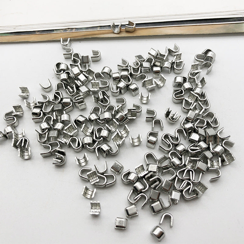 #5 zipper repair kit metal retainer pins with spring clips, mixed pile