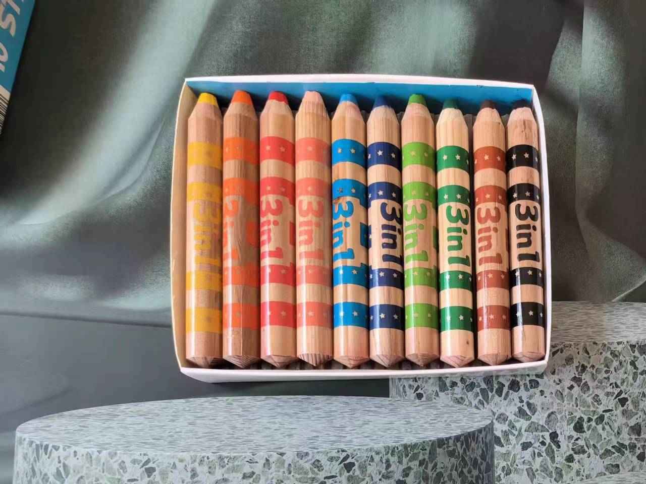 3IN1 Super Washable Big Crayons for Toddlers 10 Color