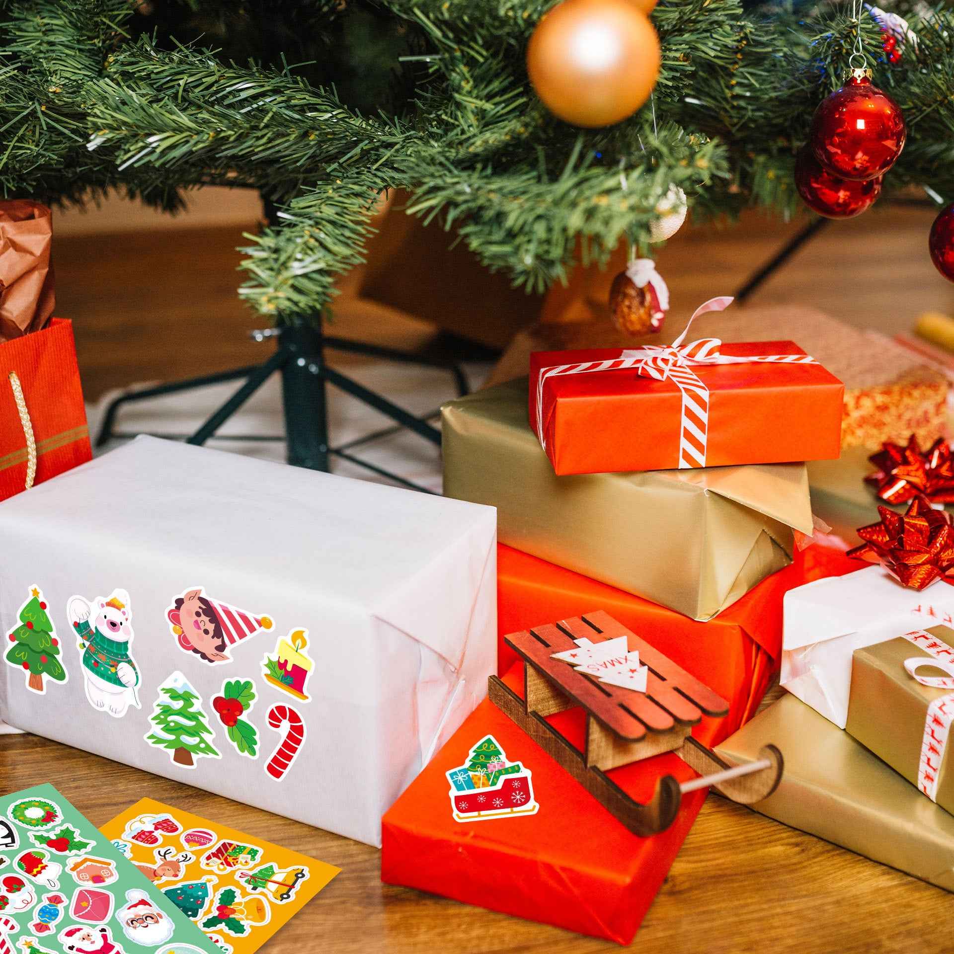 Make a Face Christmas Snowman Reindeer Stickers for Kids 24 Sheets