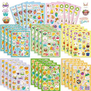 Make a Face Cartoon Happy Easter Stickers for Kids 24 Sheets