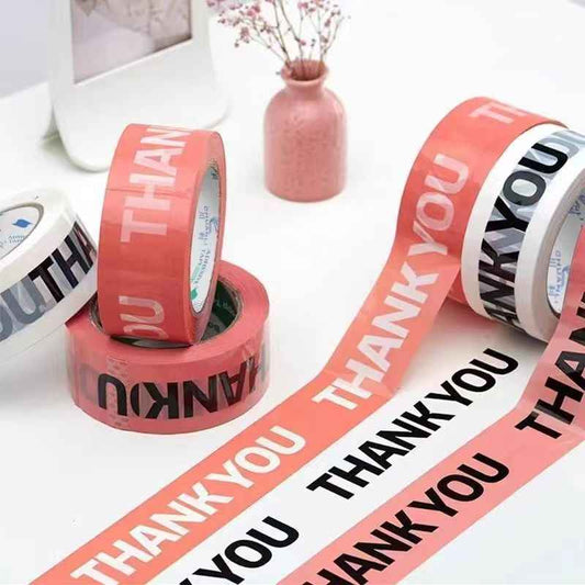 Designer Cute Packing Tape Thank You - Pink,3 Rolls
