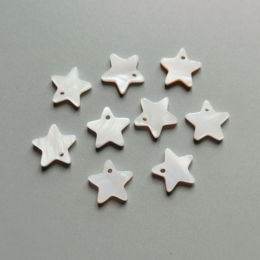 20L White Five-Point Star Shell Buttons Single Hole 30pcs