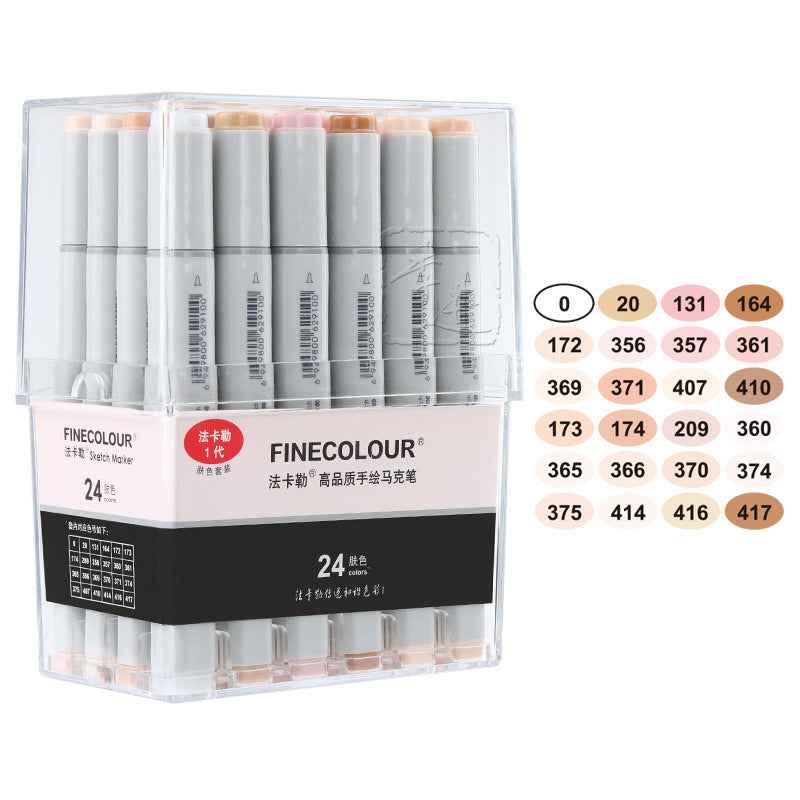 FINECOLOUR EF100 Skin Tone Alcohol Marker Set 12/24/36 Colors 24 Color