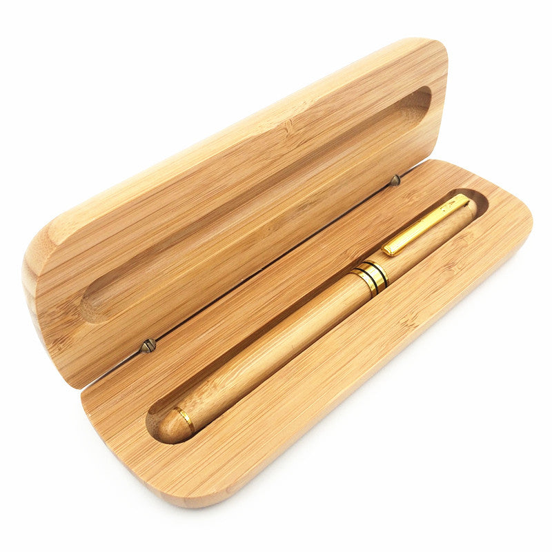 Bamboo Fountain Pen with Gift Pen Holder Case