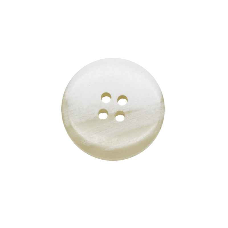 White wood-grain 4-hole resin button, round 25mm