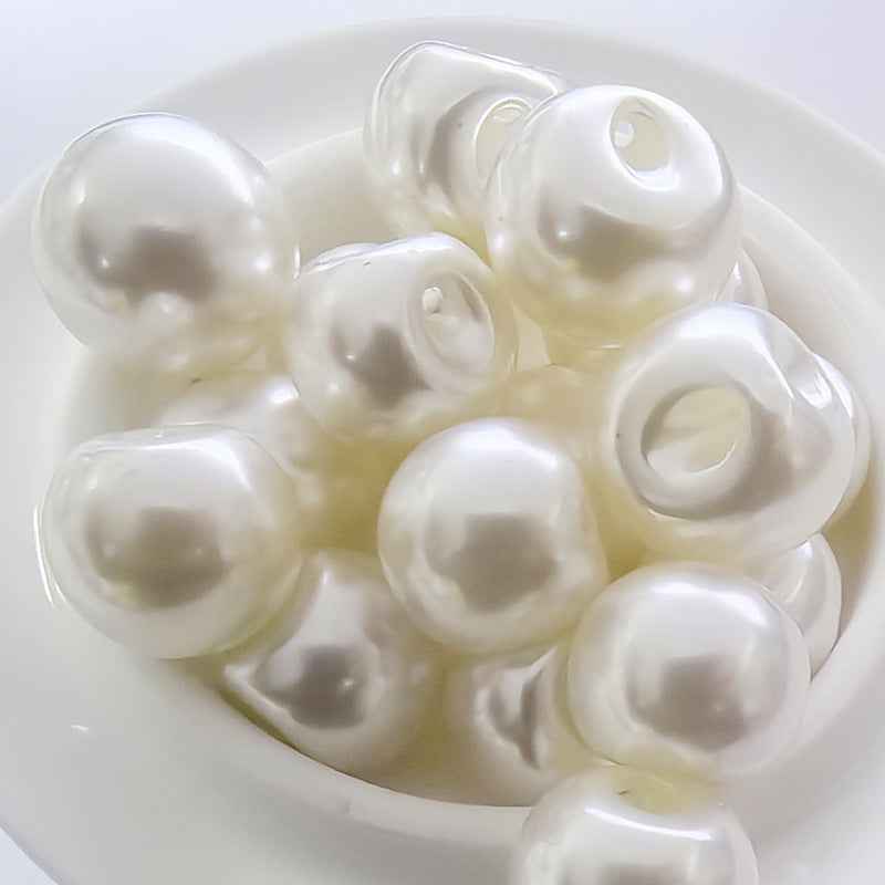 Weiße Perlmutt-Kunststoffknöpfe, verdeckte Öse, rund, 8–18 mm, 40 Stück