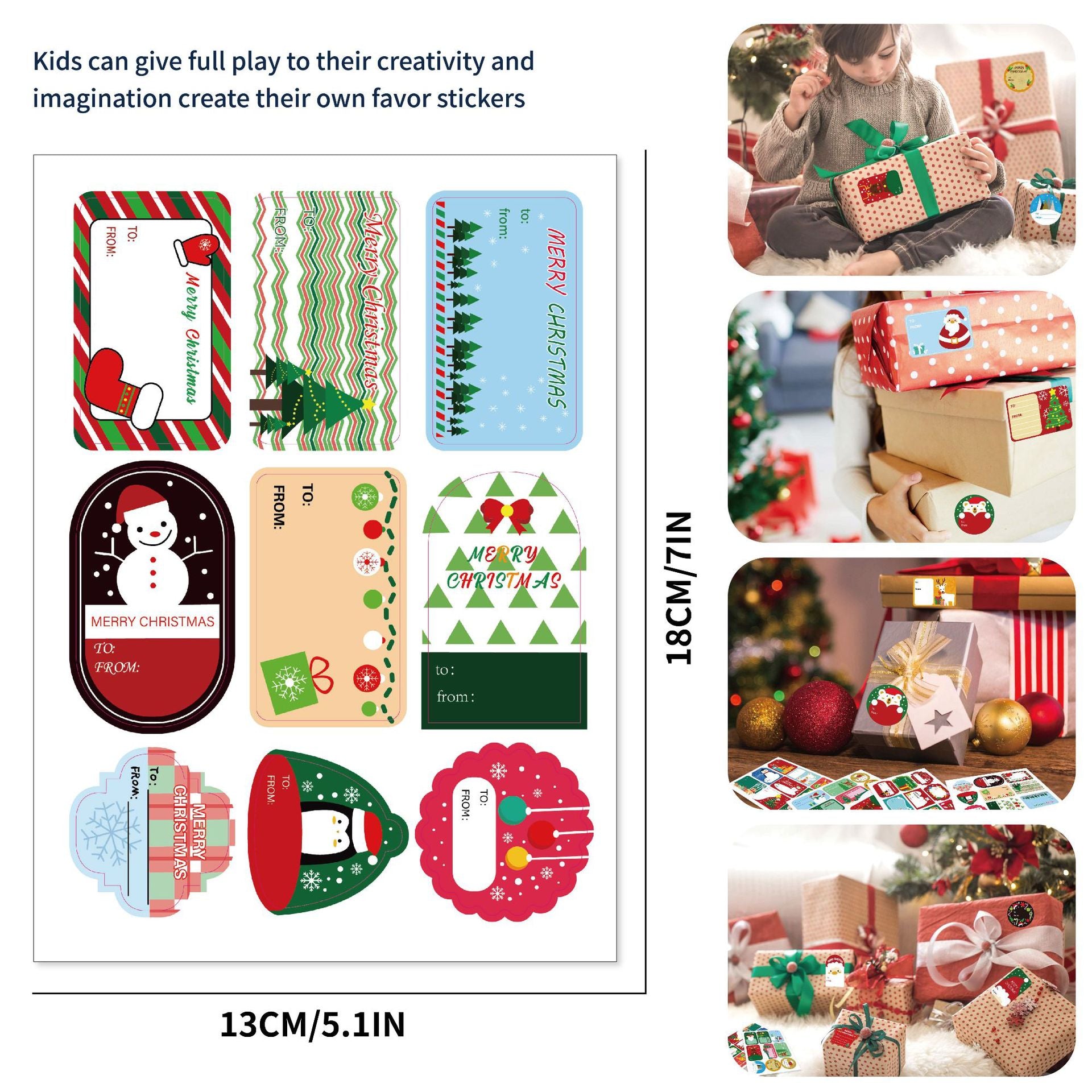 216pcs Christmas Tag To and From Stickers for Gift Box Wrapping - TTpen