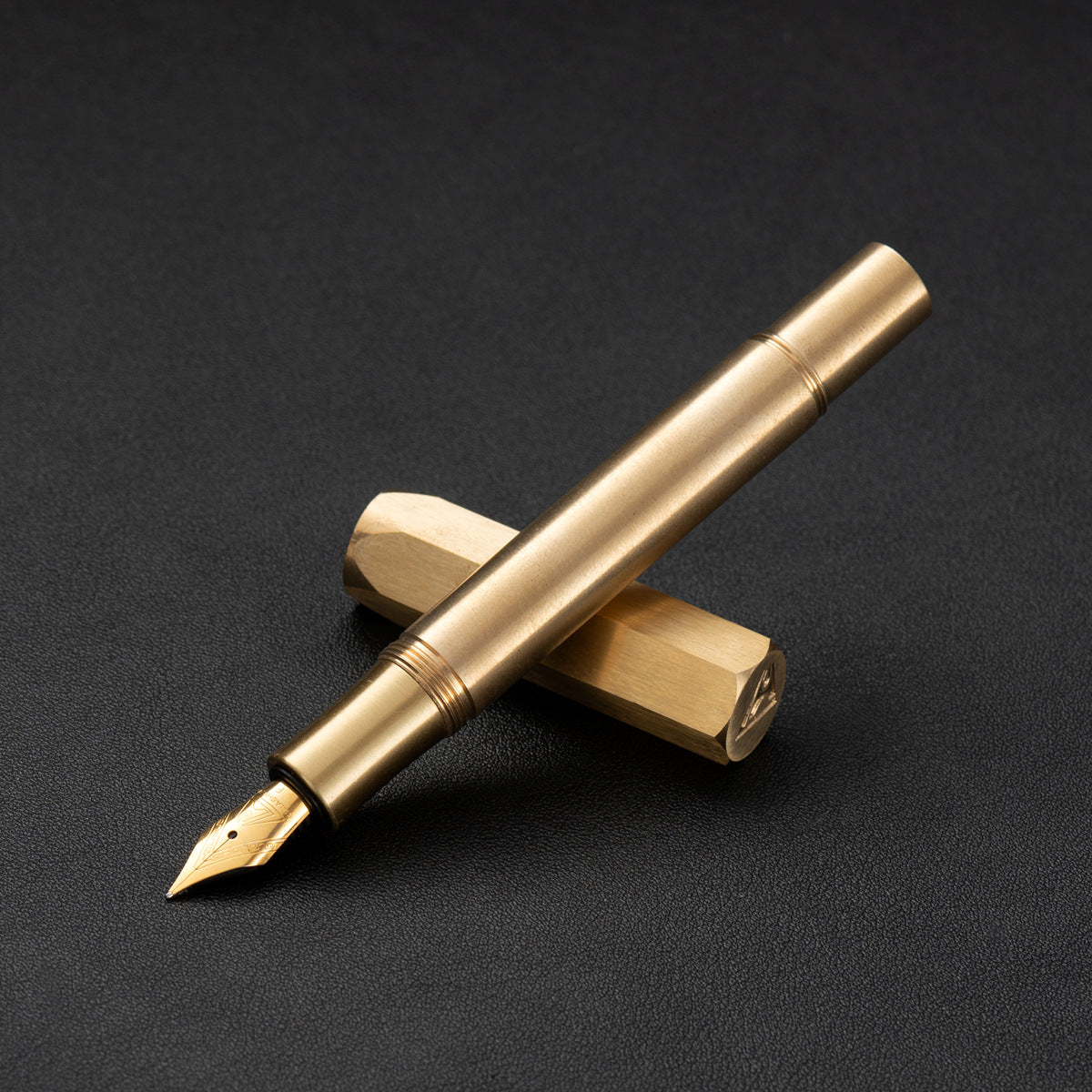 Vintage Full Metal Fountain Pen, Solid Brass Body with Stainless Steel Nib Brass
