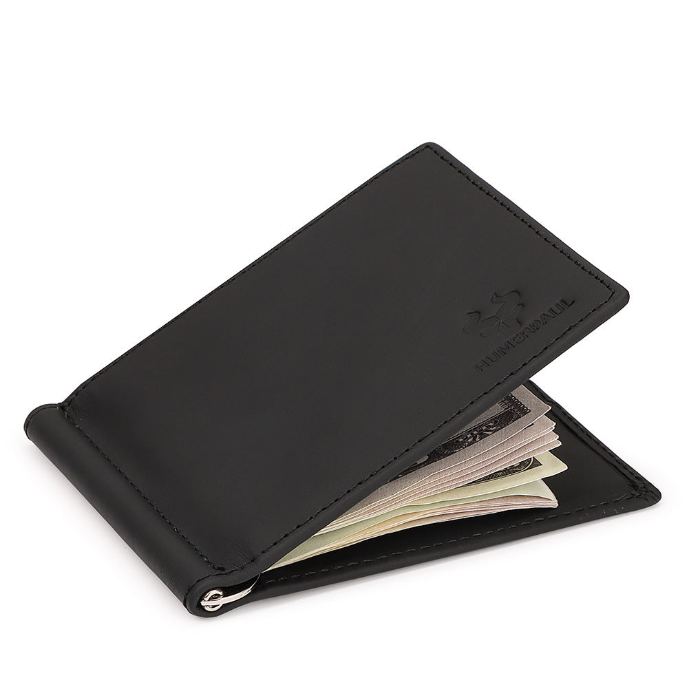 Men's Slim Genuine Leather Wallet Black