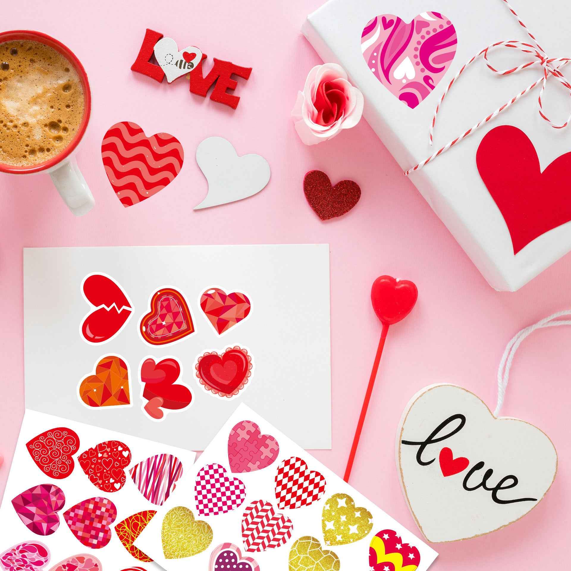 Make a Face Cartoon Valentine's Day DIY Stickers for Kids 24 Sheets