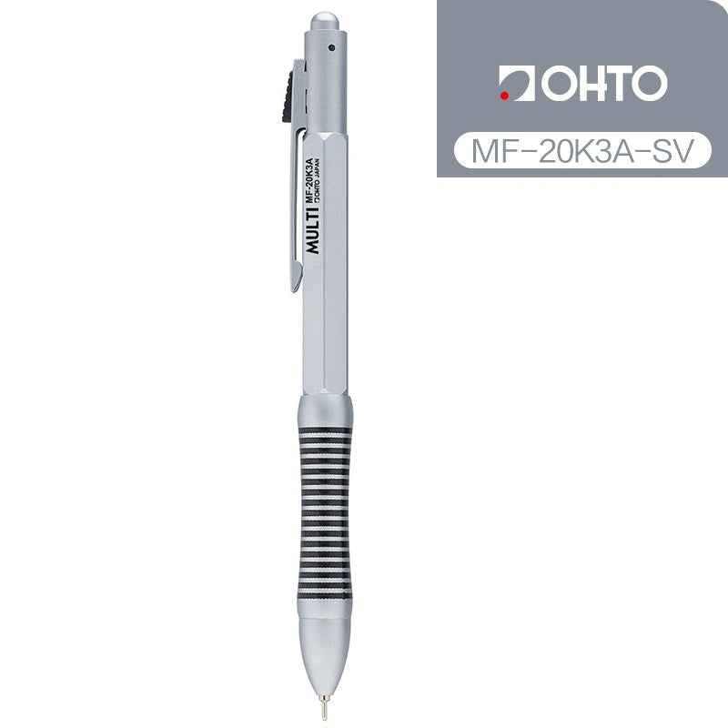 OHTO 2+1 Multi-Function Pen,0.5mm Mechanical Pencil,0.7mm Ballpoint Pen Silver