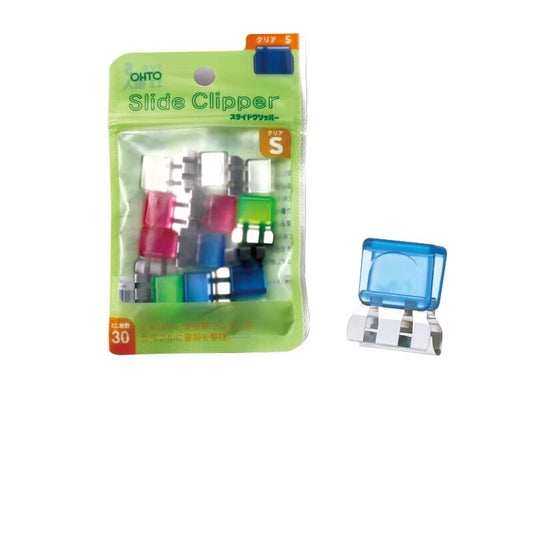 OHTO Stainless Steel No-Mark Slide Clipper for Books and Documents 11pcs Plastic + Stainless Steel Small