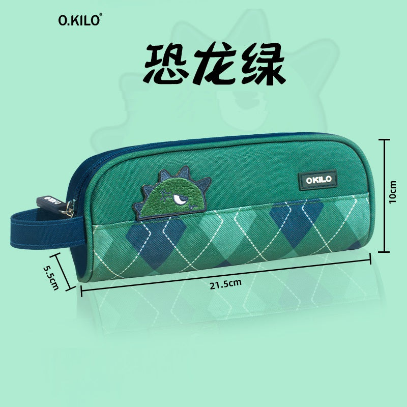 O.KILO Pencil Case Shark Blue/Black Cat/Dino Green/Purple Bear
