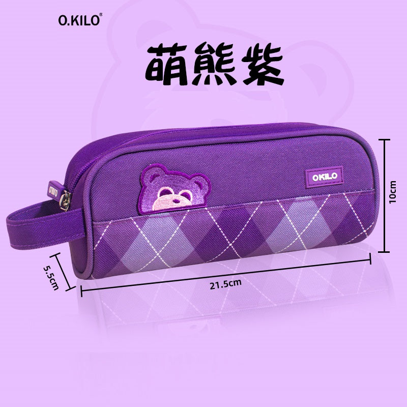 O.KILO Pencil Case Shark Blue/Black Cat/Dino Green/Purple Bear