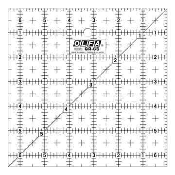 OLFA QR-6S 6 1/2" Square Frosted Acrylic Ruler