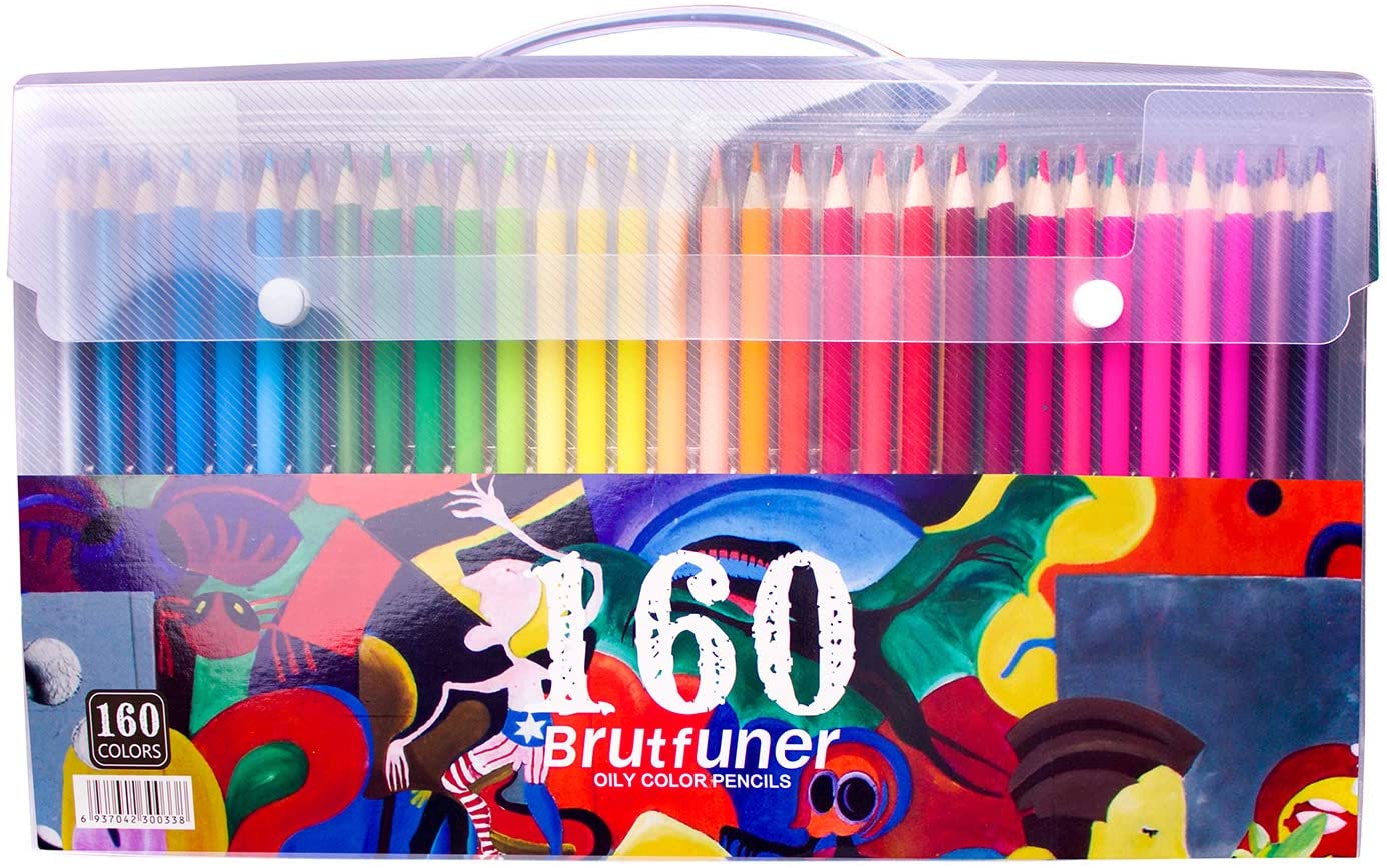 BRUTFUNER 160 Colors Oily Art Pre-Sharpened Coloured Pencils Set