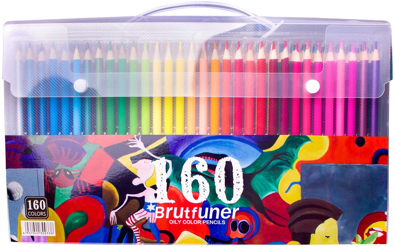 BRUTFUNER 160 Colors Oily Art Pre-Sharpened Coloured Pencils Set