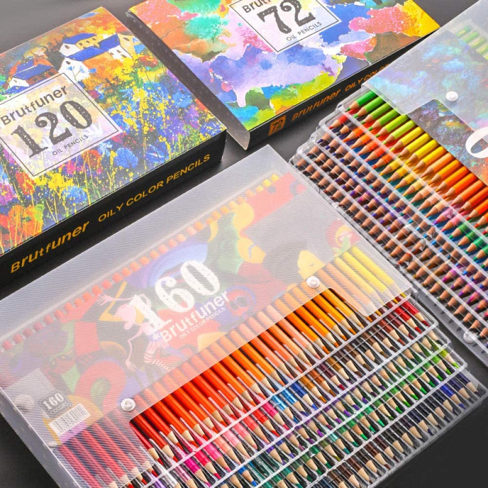 BRUTFUNER 160 Colors Oily Art Pre-Sharpened Coloured Pencils Set