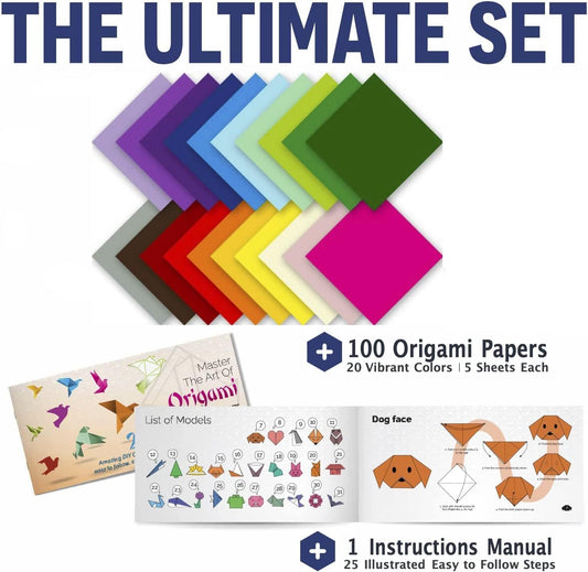 Набор бумаги для оригами, 100 листов