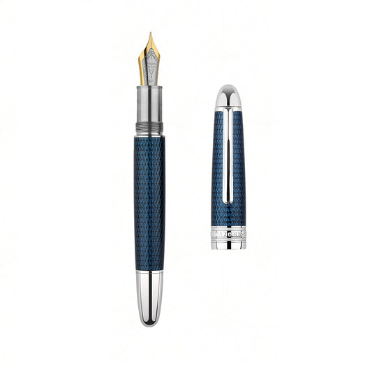 MAJOHN P136 Piston Fountain Pen | Twilight Blue Resin & Metal Body,Premium Gift EF 0.4mm