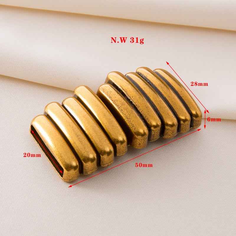 Belt buckle clasp dimensions: 20mm, 50mm length, 28mm width, 6mm depth, N.W 31g