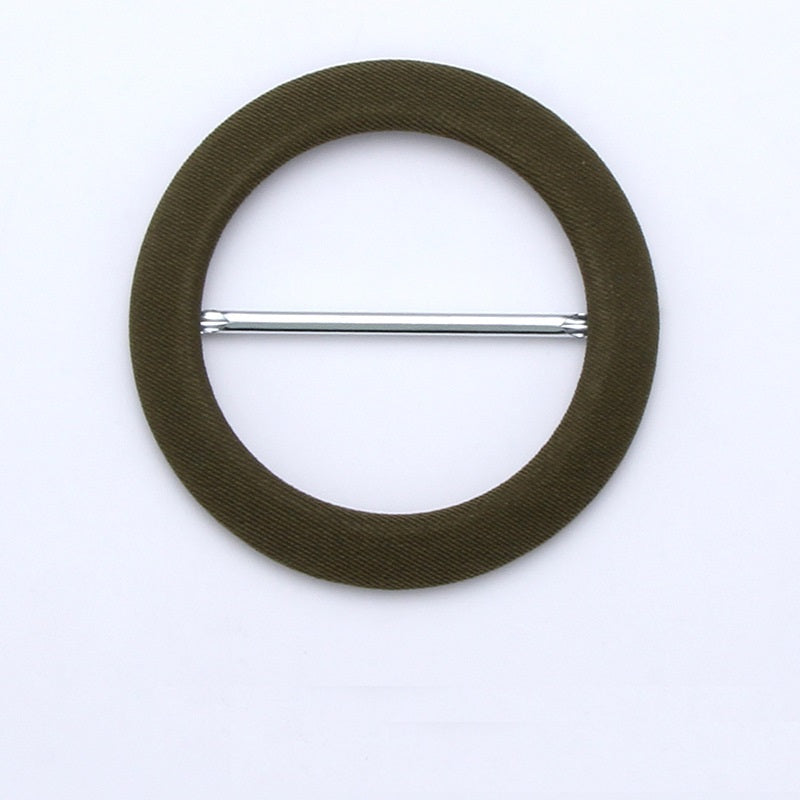 Runde D-Ring-Schnalle, stoffbezogen, dunkelgrün, verstellbar