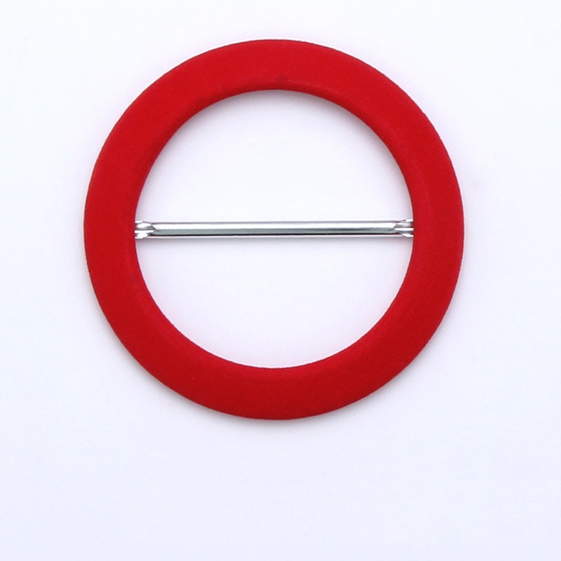 Runde D-Ring-Schnalle, stoffbezogen, rot, mit Metallstange