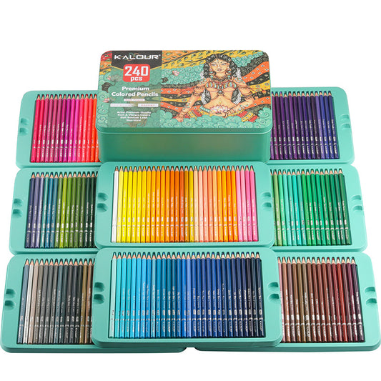 KALOUR 132 Colored Pencils Set,with Adult Coloring Book and Sketch