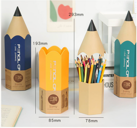 Pencil Shaped Pen Holder,Double Layer Desktop Pencil Storage Organizer