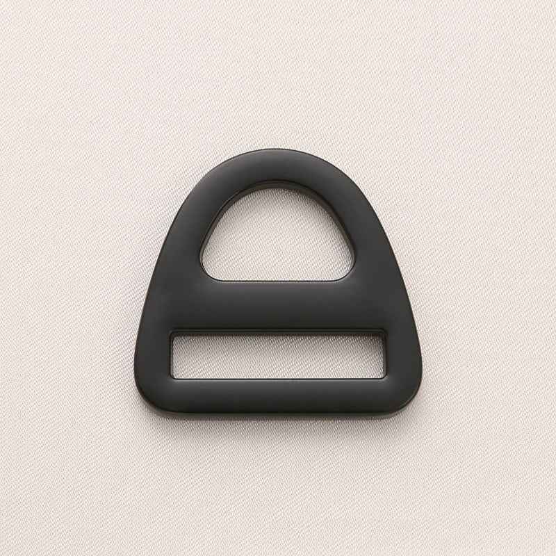 Metall D-Ring Schnalle Doppel-Schlaufe, schwarz, flache Rahmenöffnung