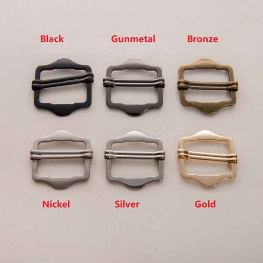 1-3cm Metal Slide Buckles Double-Pin for Belt Bag Vest 20pcs