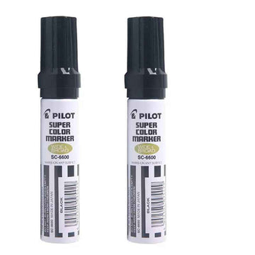 Pilot SC-6600 Jumbo Refillable Permanent Super Color Marker 2 Pack 2 Black