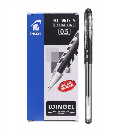 Pilot WINGEL Gel Ink Rollerball Pen BL-WG-5 | 0.5mm Black | Smooth Writing | Box of 12