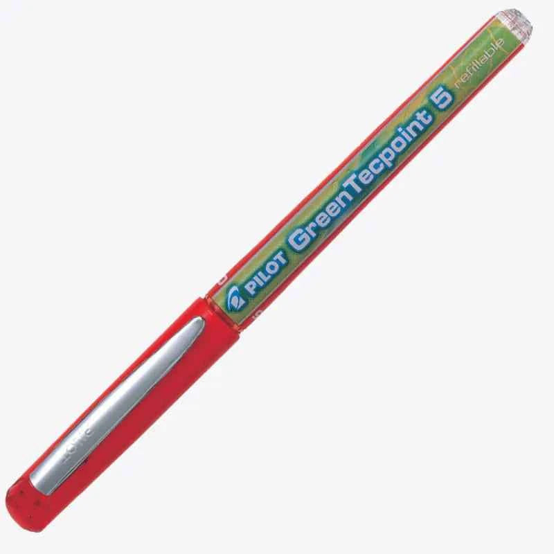 Pilot Green Tecpoint 5 Rolling Ballpoint Pen BXGR5 - 0.5 mm, 3 Pack