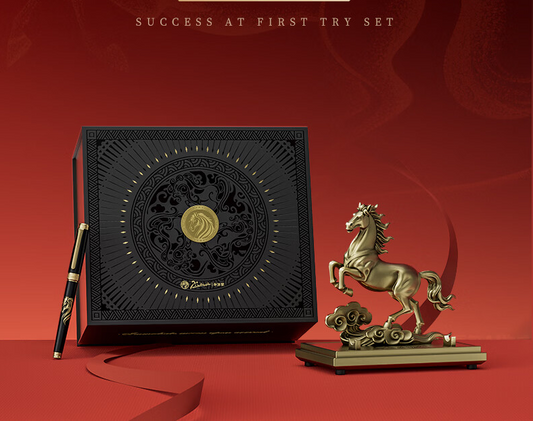 Pimio Galloping Horse Luxury Fountain Pen Gift Set F 0.5mm Nib