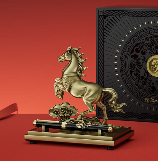 Pimio Galloping Horse Luxury Fountain Pen Gift Set F 0.5mm Nib