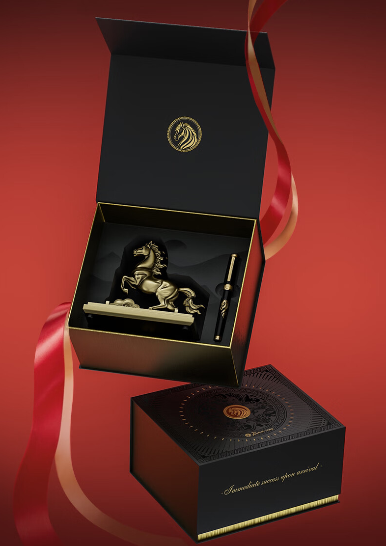 Pimio Galloping Horse Luxury Fountain Pen Gift Set F 0.5mm Nib